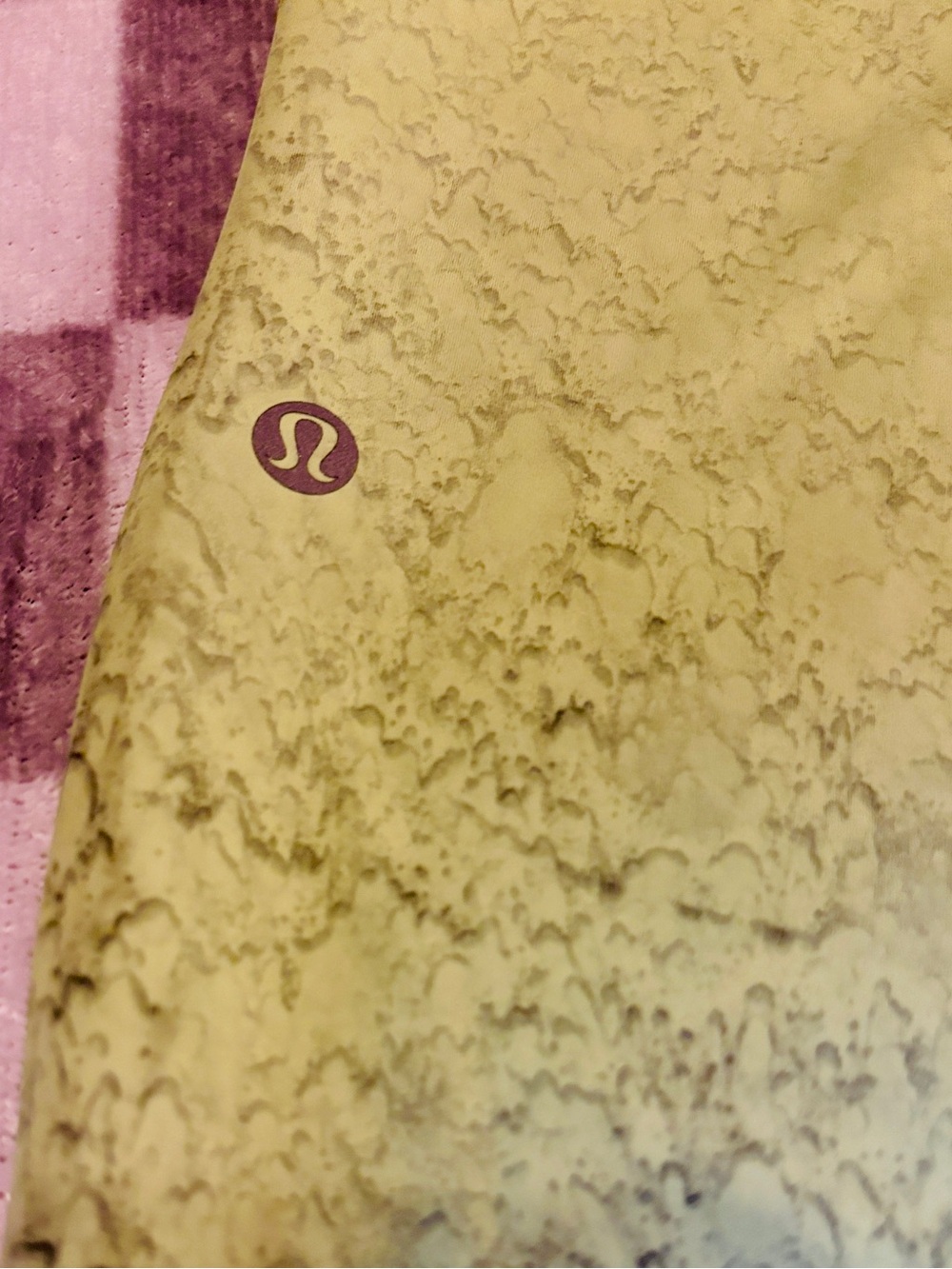Lululemon Wunder Train High Rise Crop Leggings Size 14 Green Marble Print